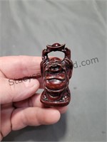 Red Resin Buddha Figurine