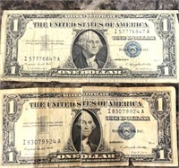 2 1957 $1 Silver Certificates