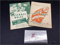 Vintage Baseball Official Rules Booklets
