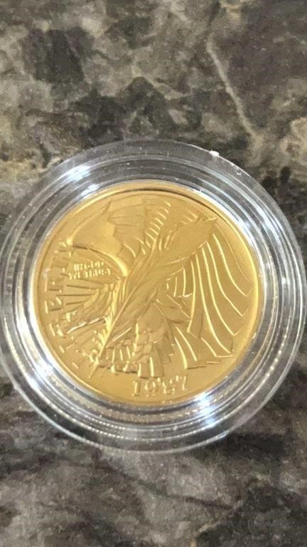 1987 $5 Constitution Gold Coin weight 8.3 grams