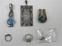 MEXICAN JEWELRY PIECES, ETC.: