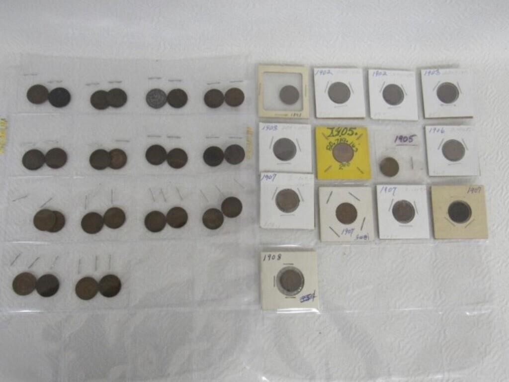 41 ASSORTED INDIAN HEAD CENTS: