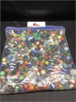 Gallon baggie of marbles and shooters