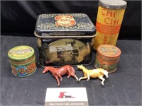 Vintage tins and  misc