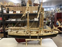 Large Hand Crafted Boat Model 46" Long X 36" High