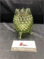 Hobnail  Green Glass