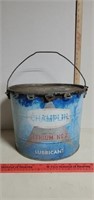 Vintage Champlin Lubricant Metal Bucket Can w/