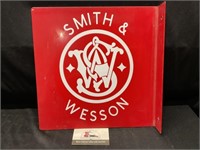 Metal Smith and Wesson Flanged Sign