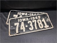 Vintage 1949 Iowa License Plates