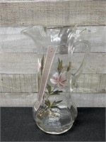 Vintage Victorian Floral Hand Painted Blown Glass