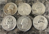 6 1950’s Washington Quarters