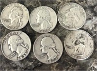 6 1950’s Washington Quarters