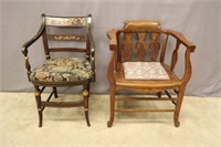 2 ANTIQUE ARM CHAIRS: