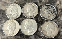 6 1950’s Washington quarters