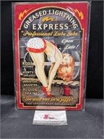 Metal Greased Lightning Pin Up Girl Sign