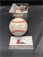 Autographed Rawlings Baseball Authenticity Unknown