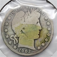 1902 S BARBER HALF DOLLAR