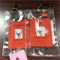 2 Deer transport tag kits Waterproof