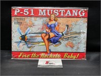Metal Fire The Rockets, Baby! pin Up Girl Sign