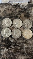 6 1950’s Washington quarters