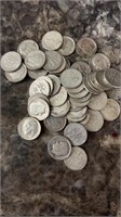 50 mixed year Roosevelt dimes all under 1964