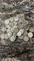 50 mixed year Roosevelt dimes all under 1964