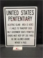 Metal United States Penitentiary Sign