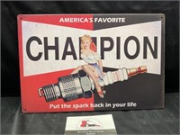 Champion Metal Sign