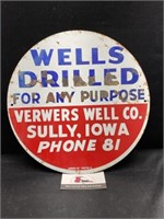 Metal Verwers Well Co. Sully Iowa Sign