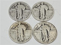 4 1925  Silver Standing Liberty Quarter Coin