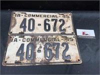 Vintage 1945 Iowa License Plates