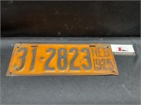 Vintage 1925 Nebraska license plate