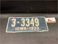 Vintage 1930 Iowa License Plate