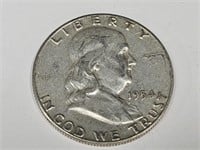 1954 Franklin Half Dollar Silver Coin