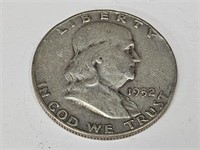 1952 D Franklin Half Dollar Silver Coin