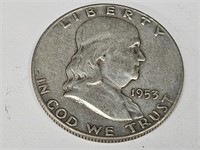 1953 D Franklin Half Dollar Silver Coin