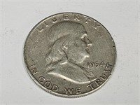 1954 D Franklin Half Dollar Silver Coin