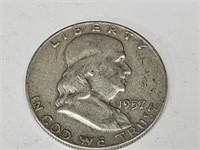 1957 D Franklin Half Dollar Silver Coin