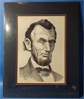 Signed Lincoln Print by Merle Johnson