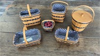 Longaberger JW Collection Minature Baskets Lot (6)
