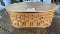 Longaberger large workload basket with wood lid