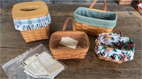 Longaberger Baskets (4) tissue basket with lid,