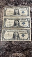 3 1957 Silver certificates