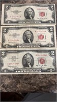 3 1953 $2 Bills