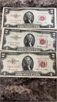 3 1953 $2 Bills