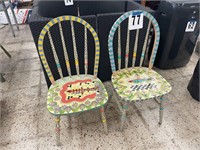 PAIR OF PAINTED KIDS CHAIRS