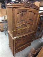 TWO PIECE WOOD HUTCH W/ SHELVES & DRAWERS