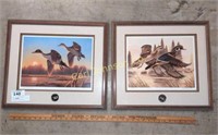 PAIR SIGNED & NUMBERED DUCKS UNLIMITED PRINTS