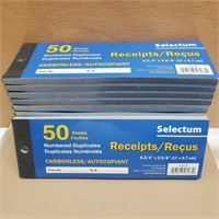 Numbered, Carbonless - Receipt Books, 50 per