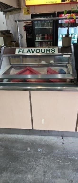 Approx 36-in ice cream dipping cabinet